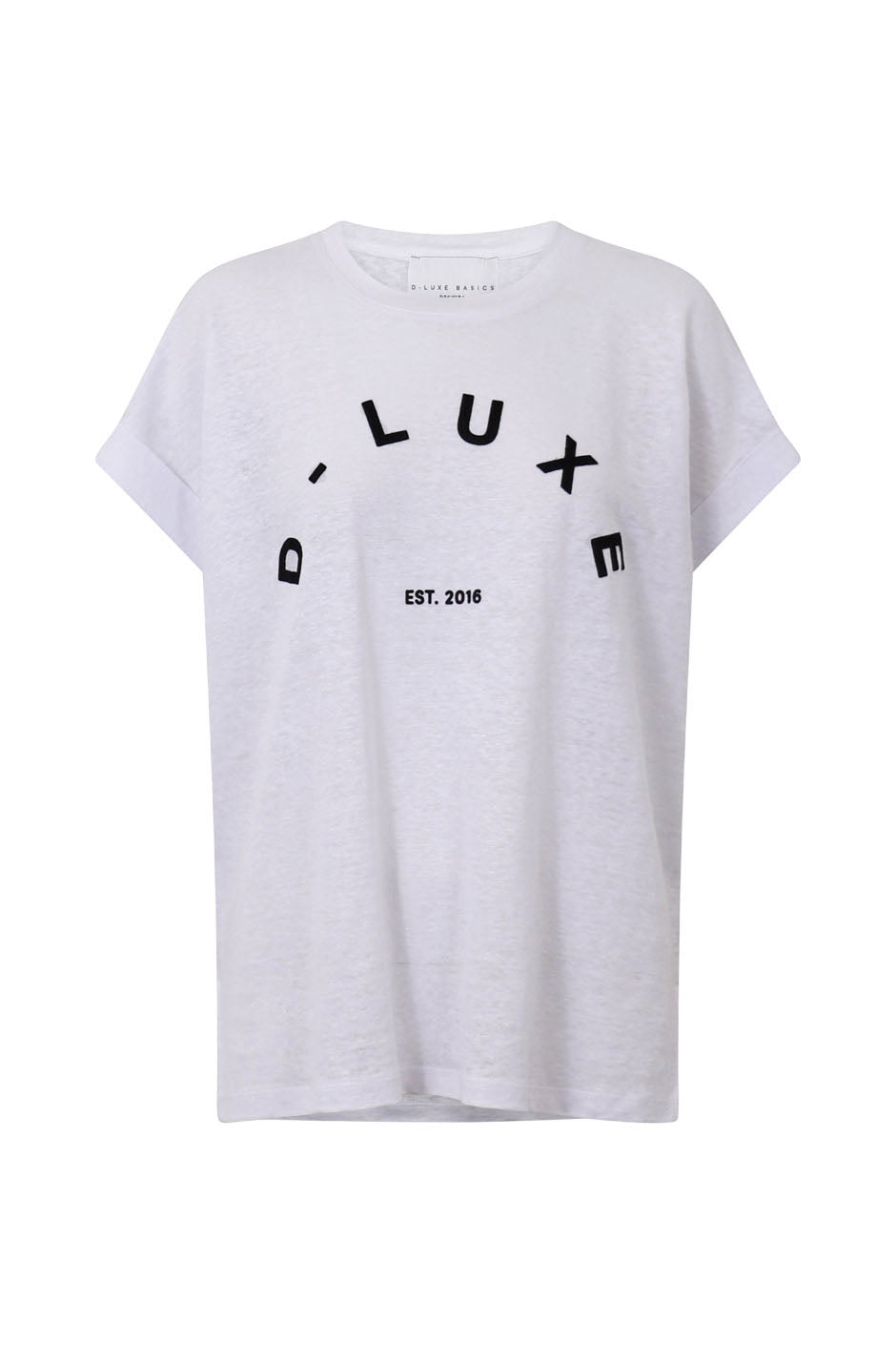 D-Luxe Cuffed Linen Logo Tee