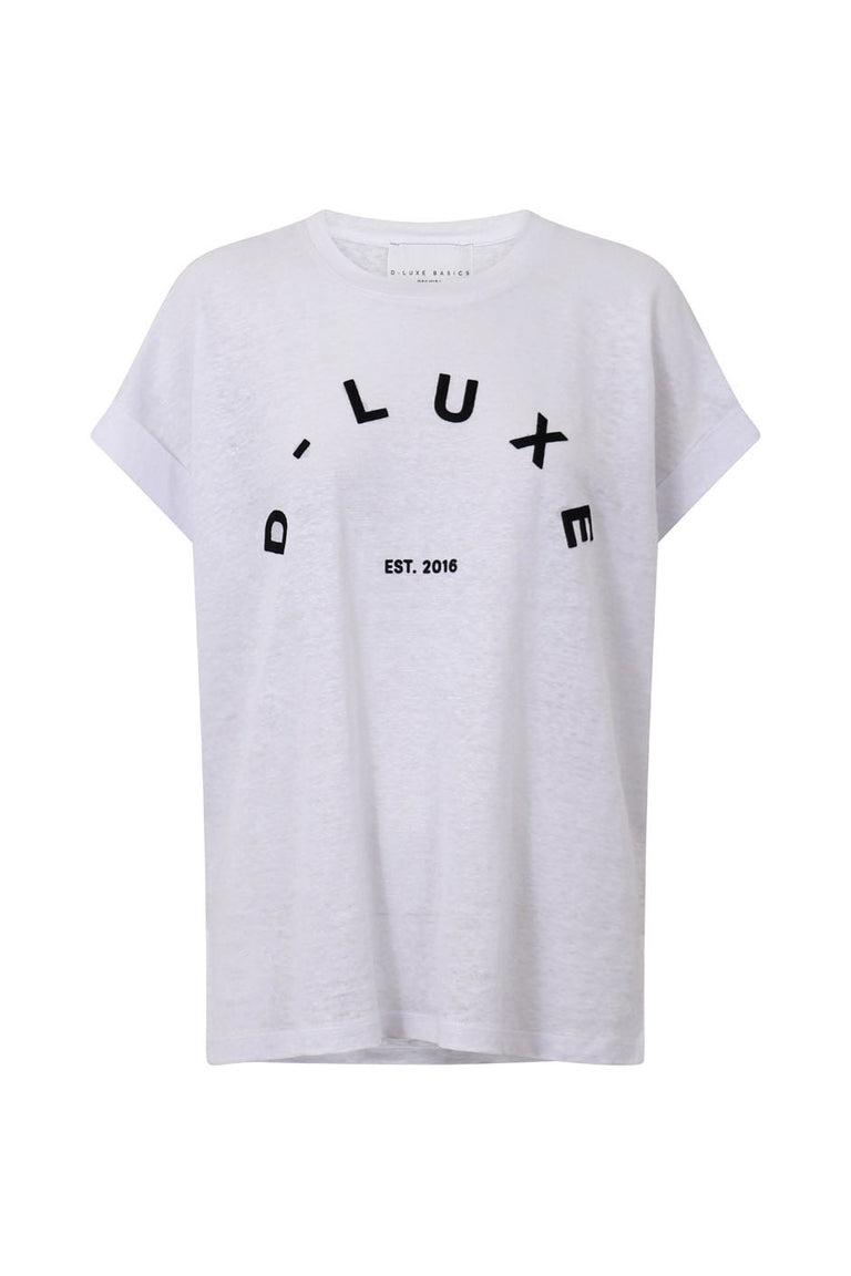 D-Luxe Cuffed Linen Logo Tee