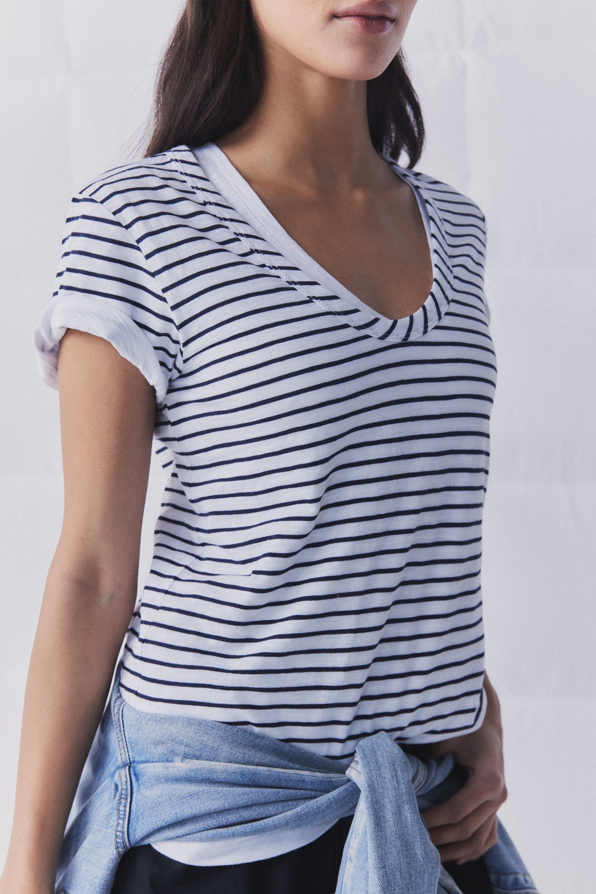 D-Luxe Scoop Neck Slub Tee