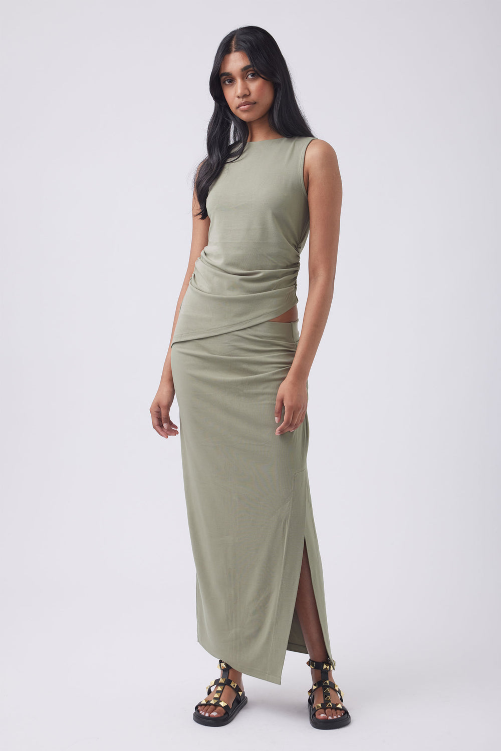 Cooper Ruched Midi Skirt