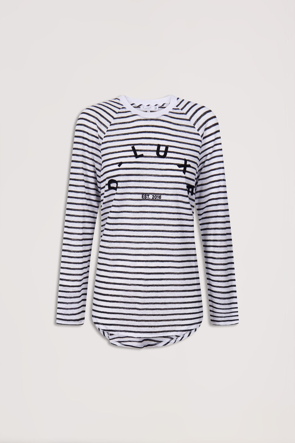 D-Luxe Curved Hem Linen Top