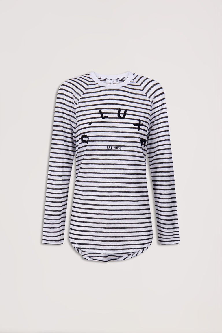 D-Luxe Curved Hem Linen Top