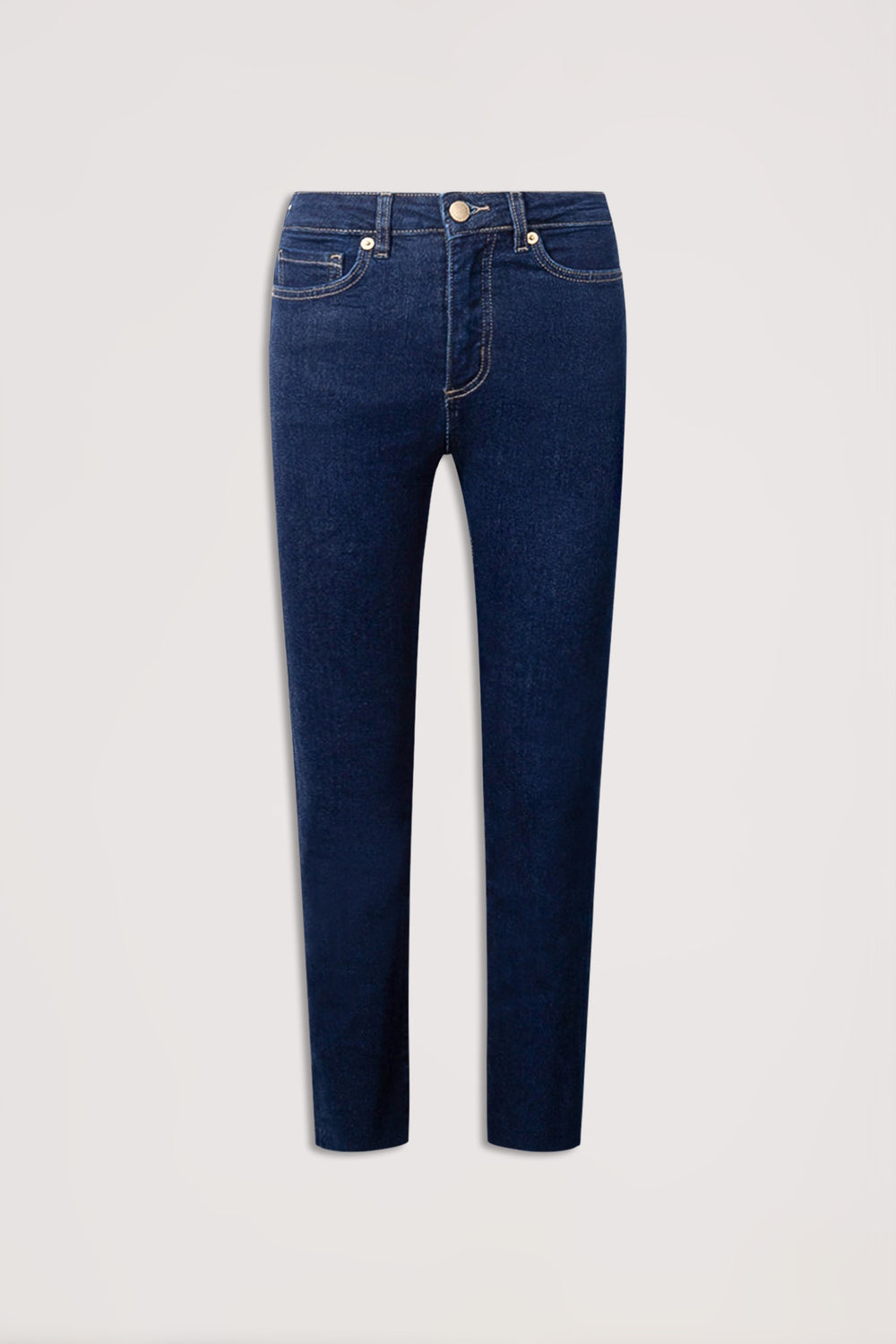 Becky Straight Leg Jean in dark denim with high rise, straight fit, and cropped ankle length in gallery position 4 portrait view.