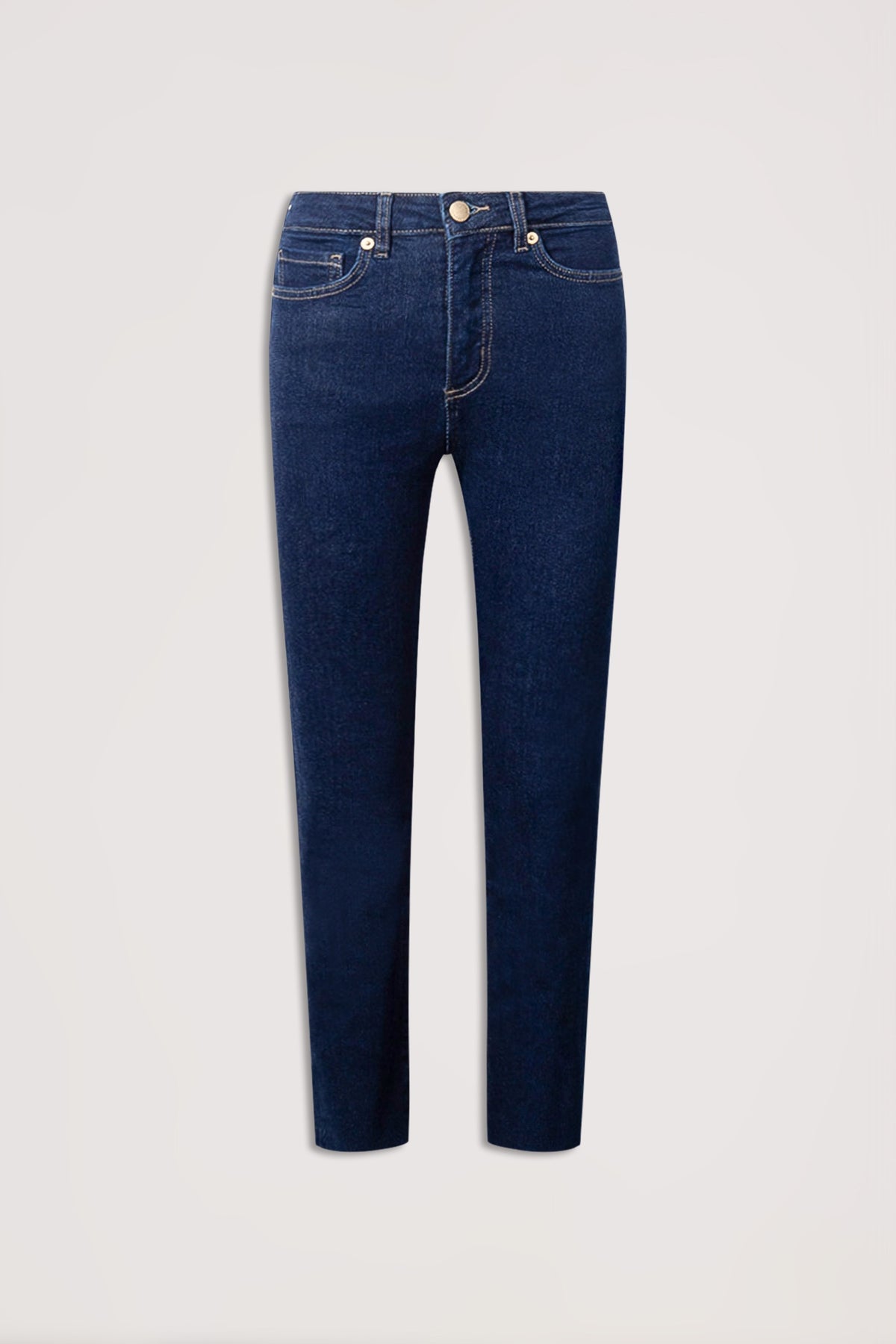 Becky Straight Leg Jean in dark denim with high rise, straight fit, and cropped ankle length in gallery position 4 portrait view.