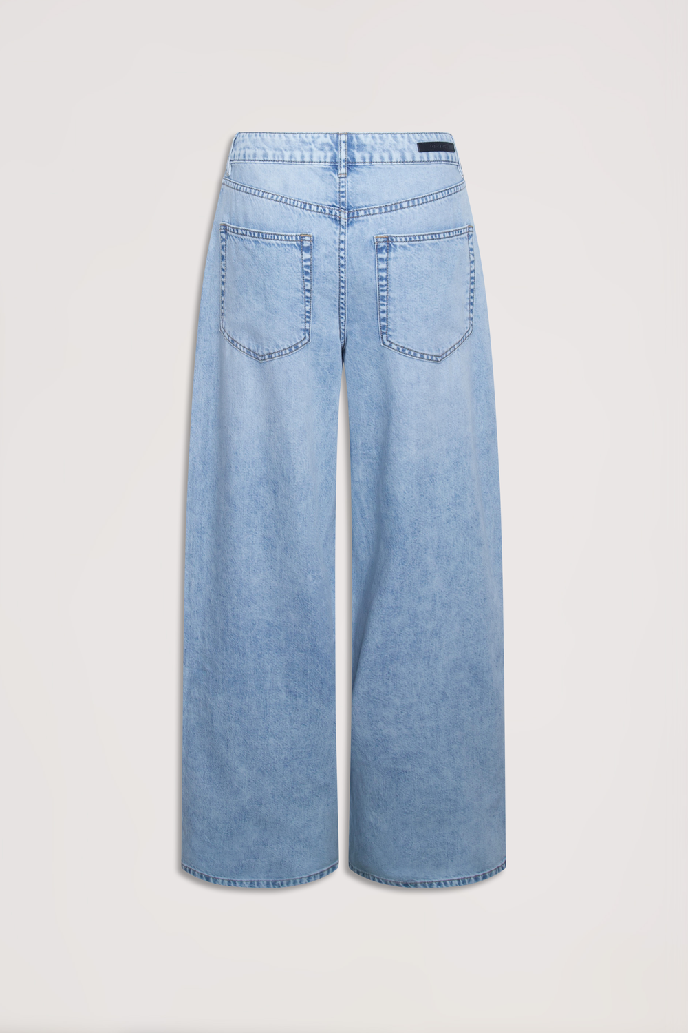 Back view of light blue Jenna Palazzo Jean in wide-leg denim style by Decjuba Australian fashion brand