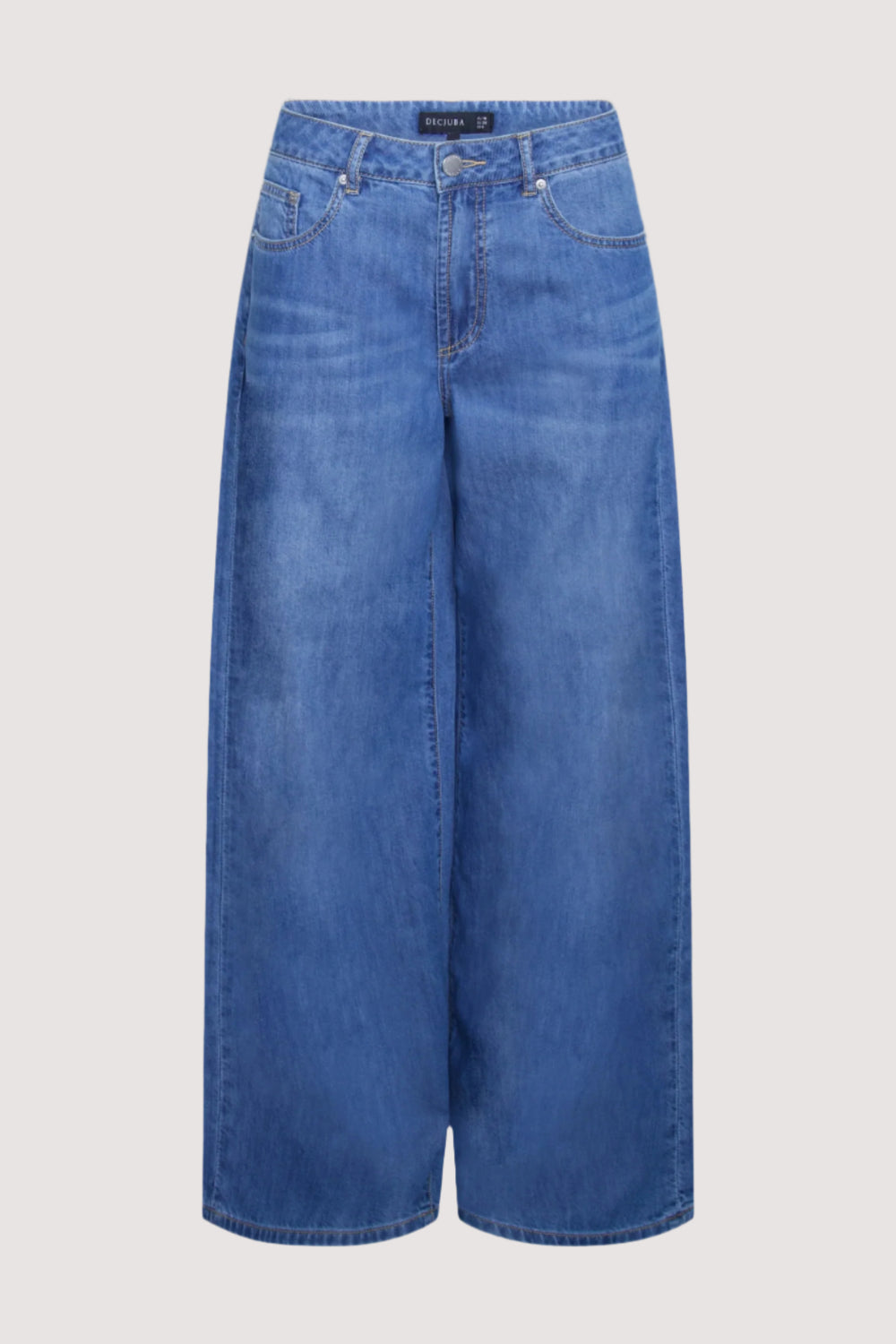 Wide-leg light blue denim Jenna Palazzo Jean in soft cotton blend by Decjuba Australian fashion brand