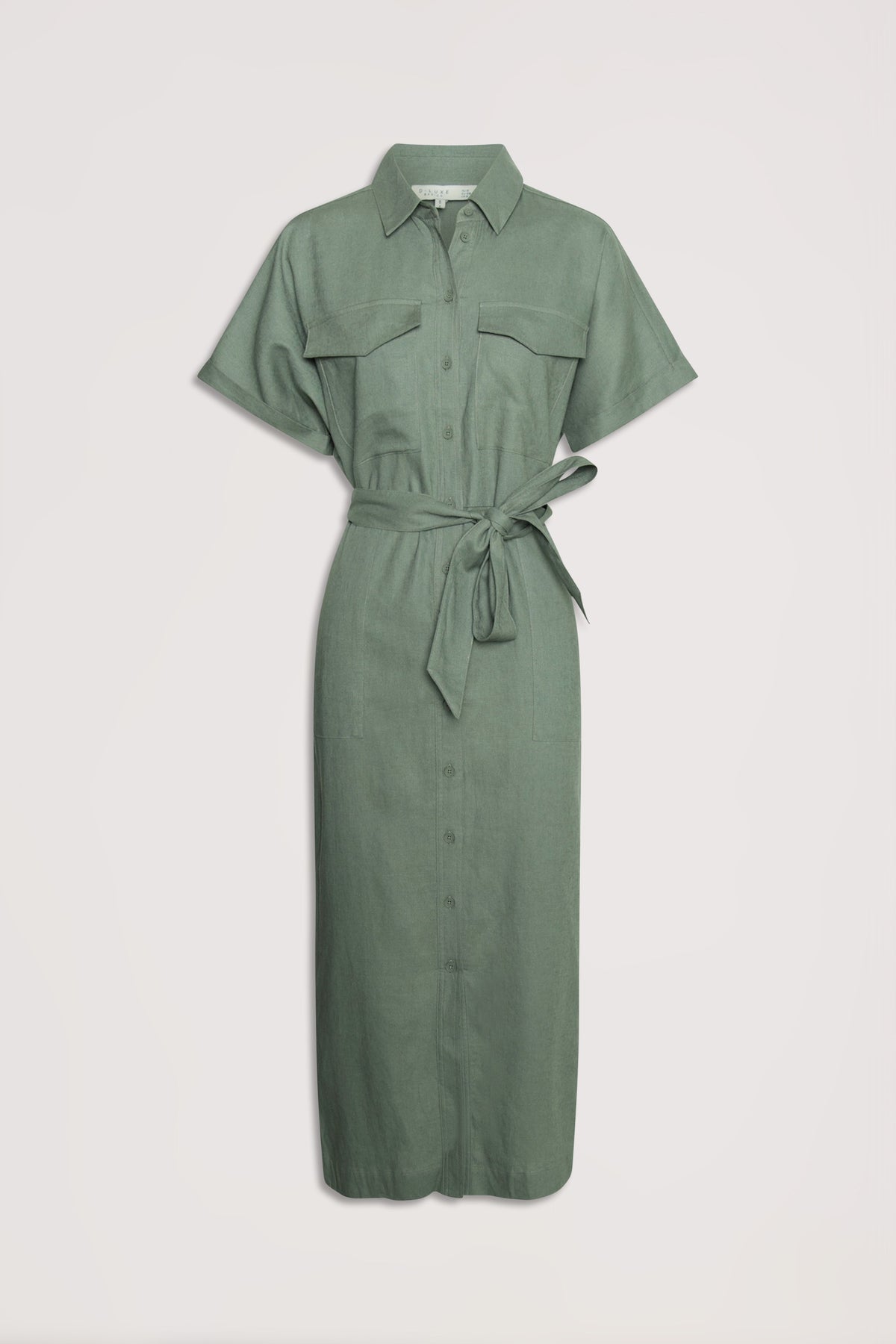 D-Luxe Linen Blend Midi Dress