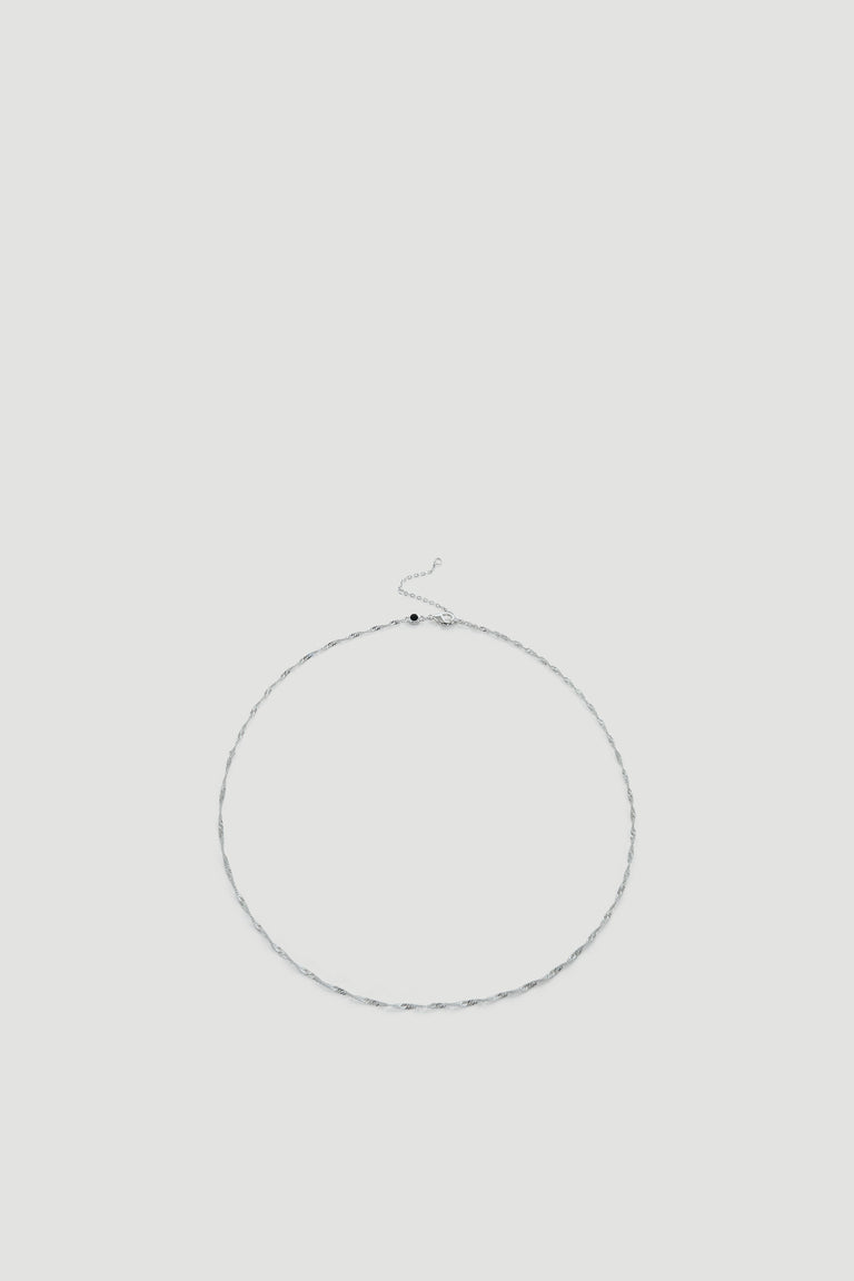 9ct Twisted Necklace in delicate silver tone by DECJUBA, an Australian brand for effortless versatile everyday style