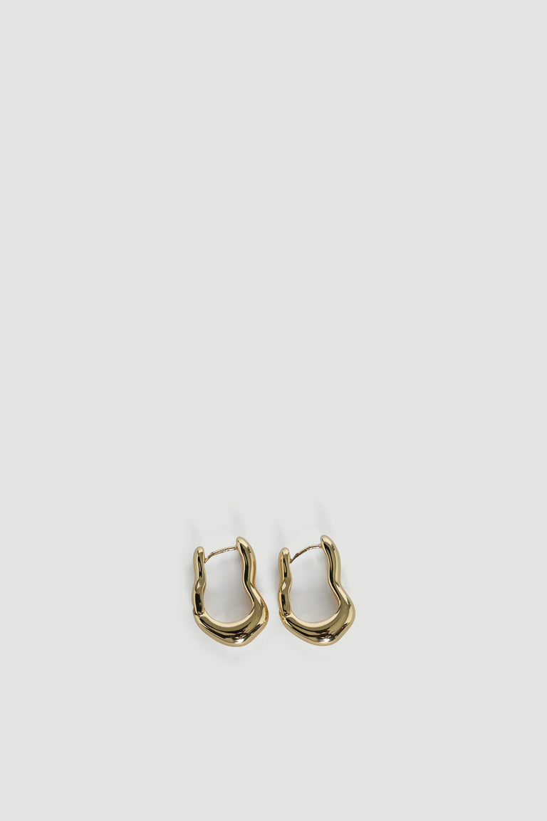 9ct Wavy Hoop Earrings in polished gold tone by DECJUBA, an Australian brand for effortless versatile style.