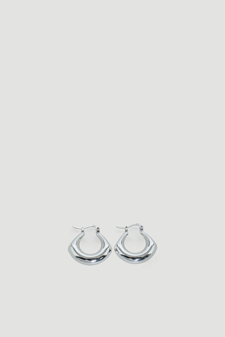 9ct Hanging Hoop Earrings in polished silver tone by DECJUBA, an Australian fashion brand for effortless, versatile style