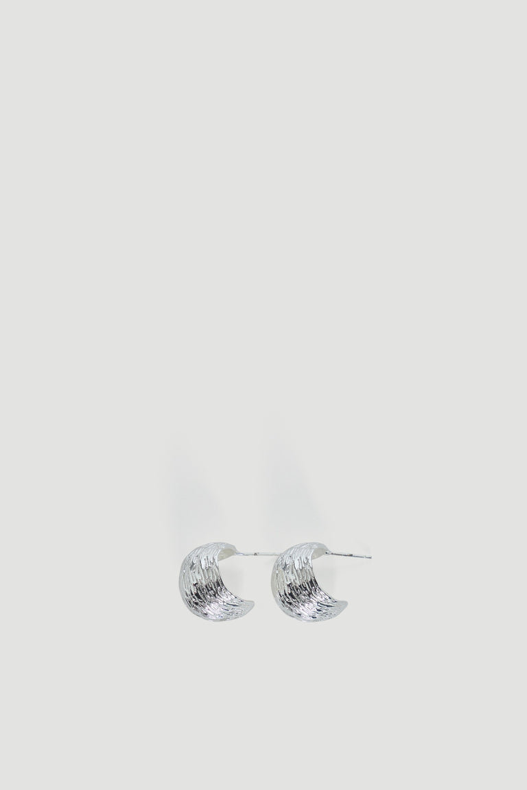 9ct Chunky Hoop Earrings in polished silver tone with textured finish by DECJUBA, an Australian brand for timeless elegance