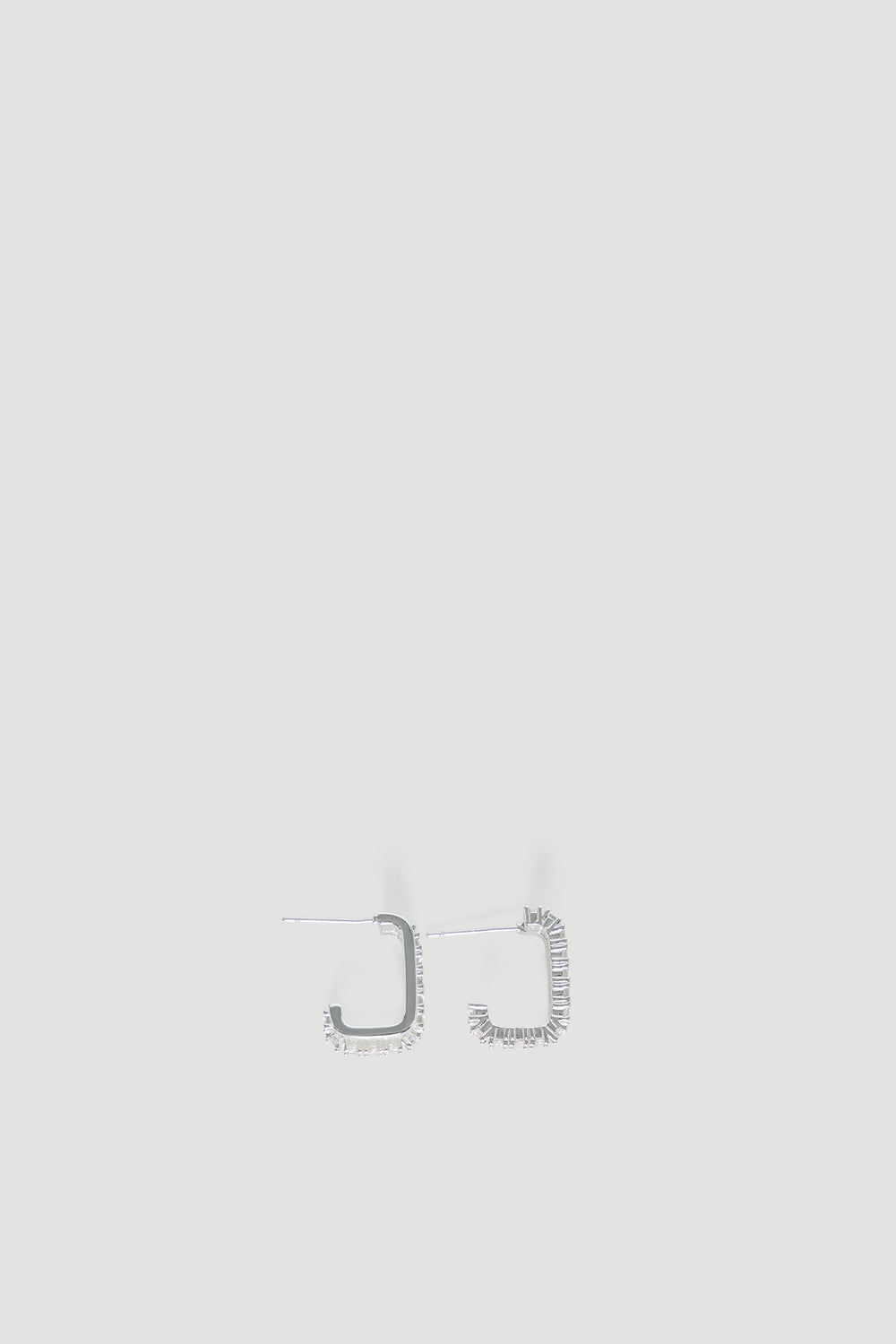 9ct Double Bar Hoop Earrings in polished silver tone with crystal accents by DECJUBA, an Australian brand for versatile elegance.