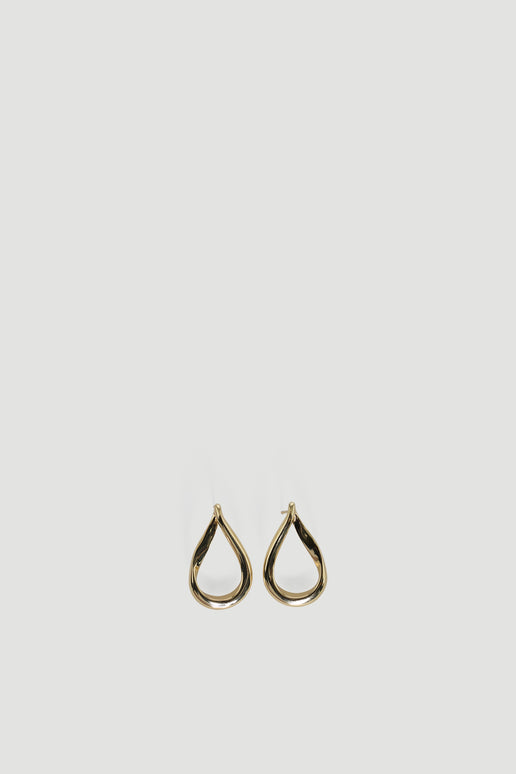 9ct Curved Teardrop Earring in gold plated recycled brass, a graceful design by DECJUBA Australian fashion brand.
