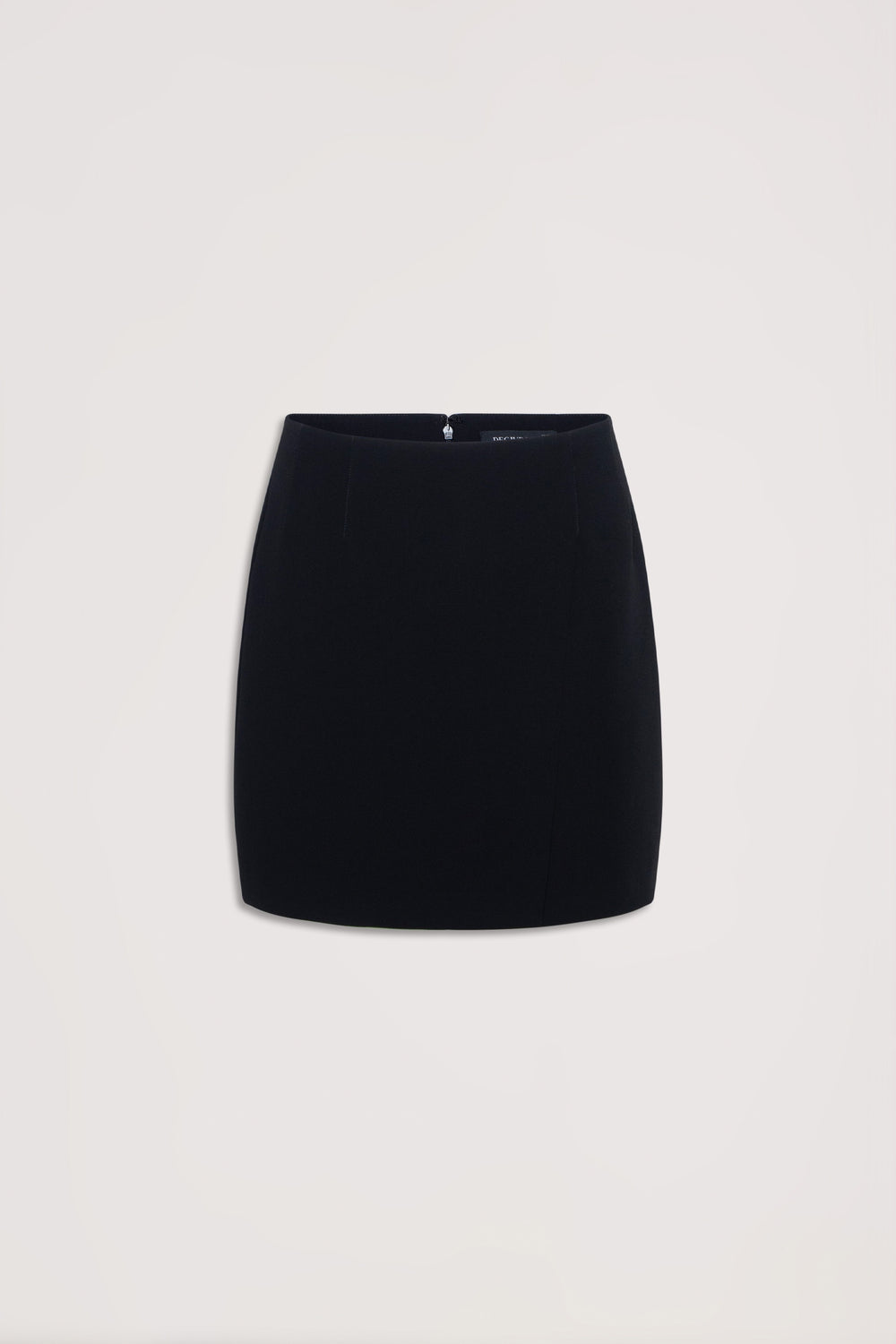 Black mini skirt with clean lines and a fitted silhouette, designed for versatile everyday wear.