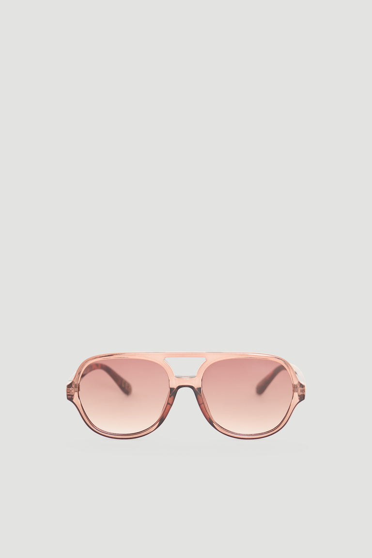 Sleek aviator sunglasses in a soft pink gradient offering a modern and stylish accessory for everyday wear