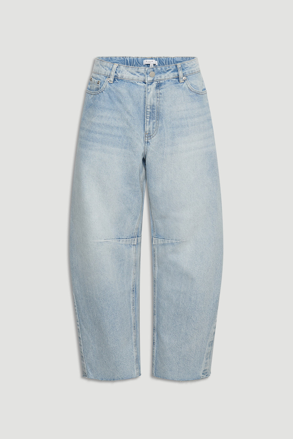 D-Luxe Horseshoe Jean in light wash denim with wide leg and relaxed fit by DECJUBA Australian fashion brand