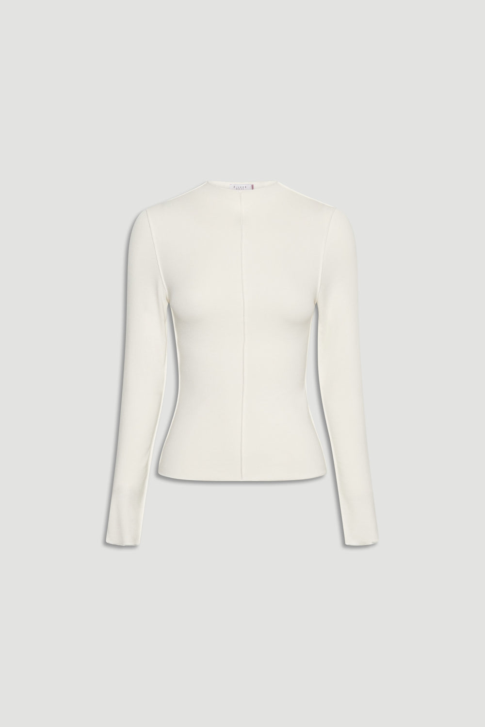 D-Luxe Semi Sheer Long Sleeve in soft ivory with a tailored fit and central seam by DECJUBA Australian fashion brand