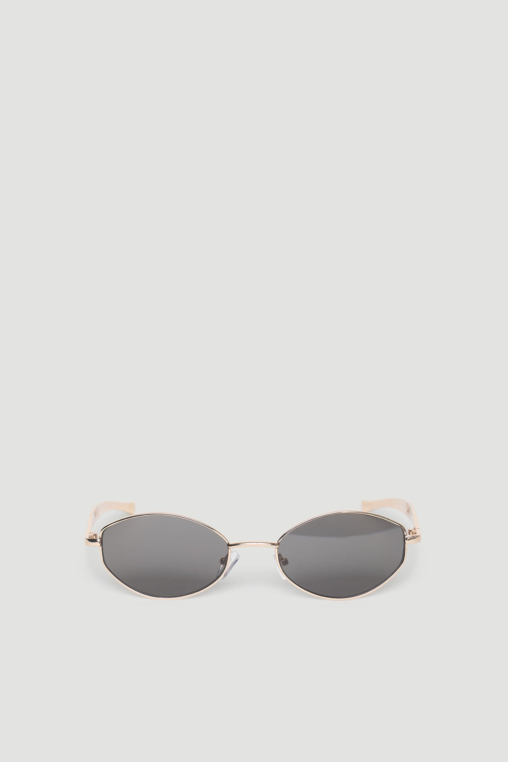 Sleek round metal sunglasses with thin gold-tone frames and dark tinted lenses for a stylish everyday look