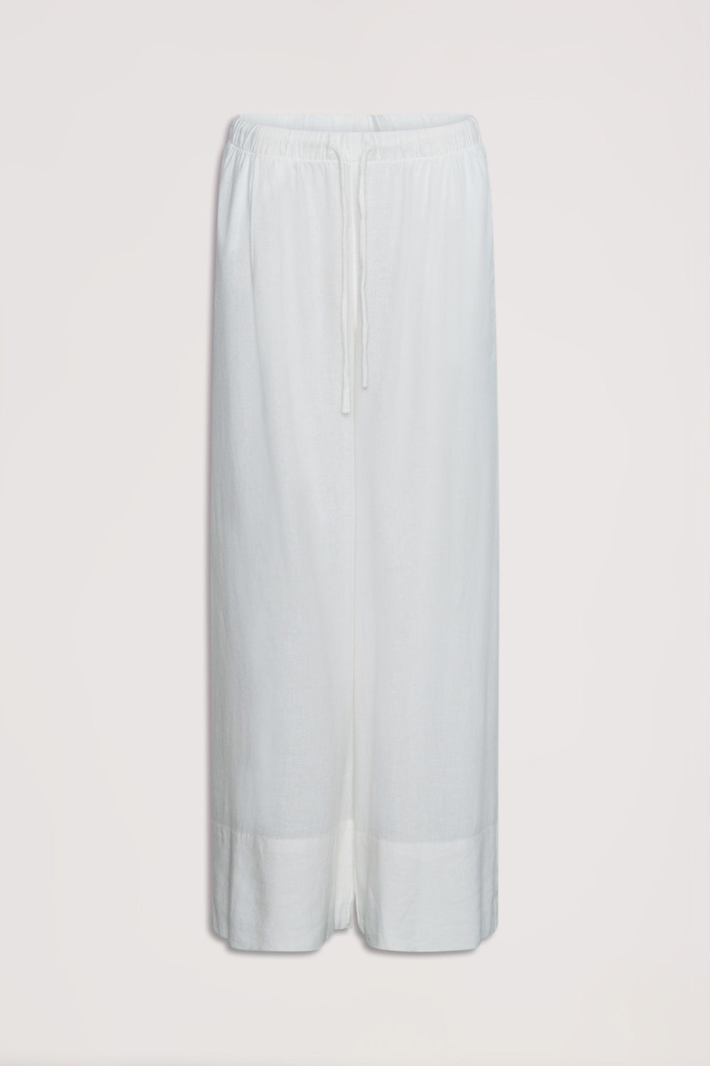 D-Luxe Linen Blend Pant in white, soft breathable linen blend, gallery position 4, portrait orientation, 1365x2048 px.