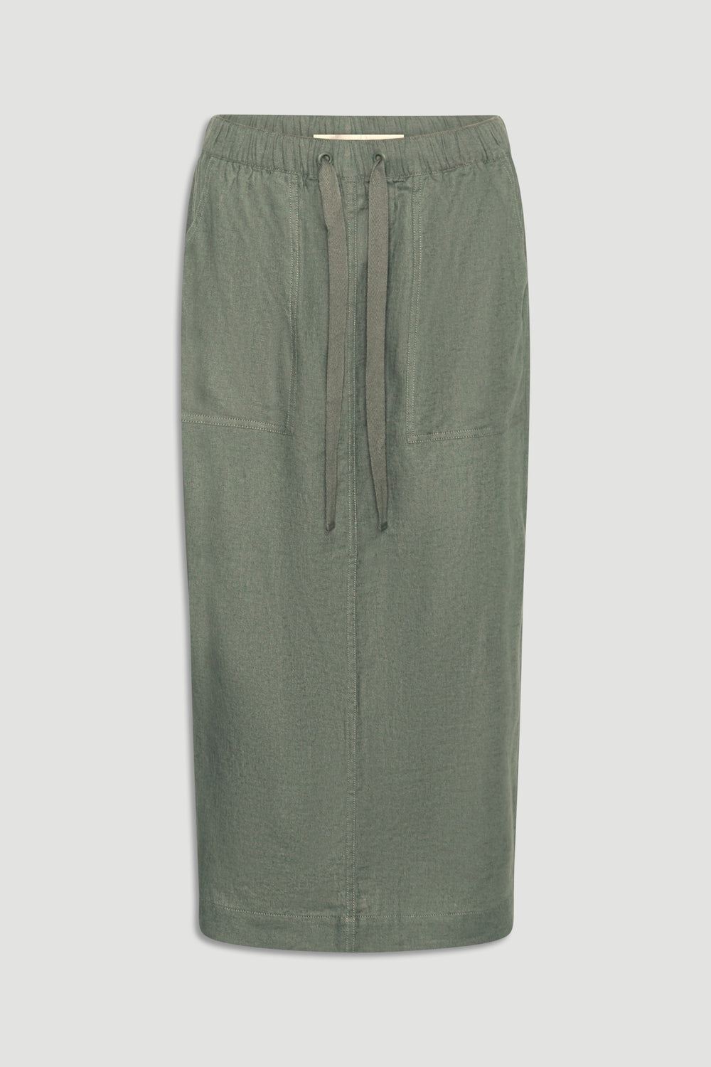 D-Luxe Linen Blend Midi Skirt