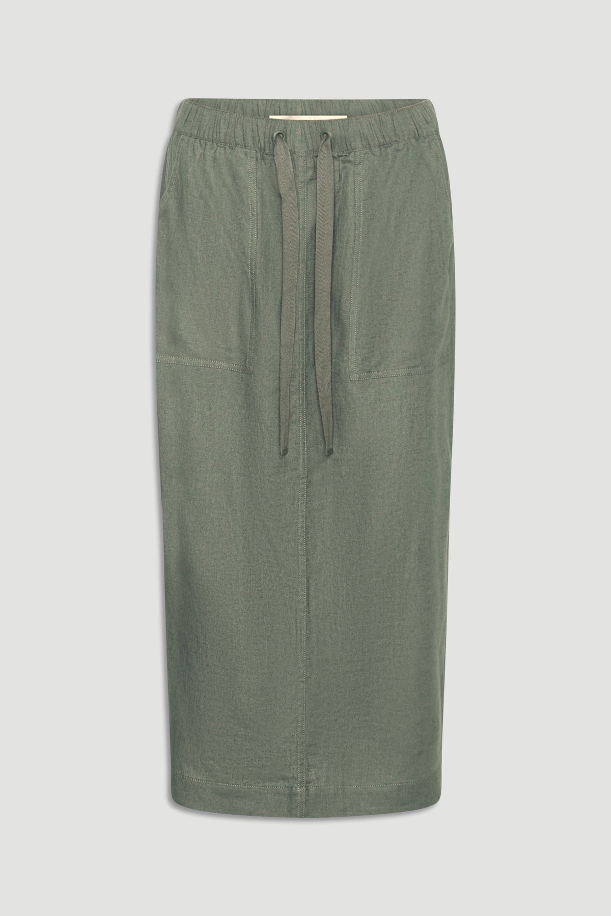 D-Luxe Linen Blend Midi Skirt