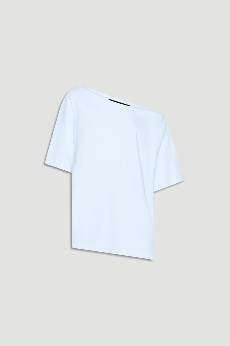 Soft white drop shoulder tee with relaxed fit for an effortless, versatile everyday look.