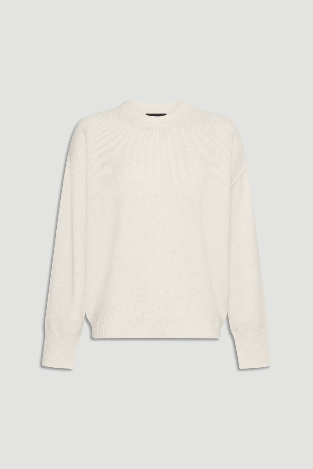 Crew Neck Knit Jumper in soft cream knitwear with relaxed fit and ribbed cuffs by Decjuba Australian fashion brand