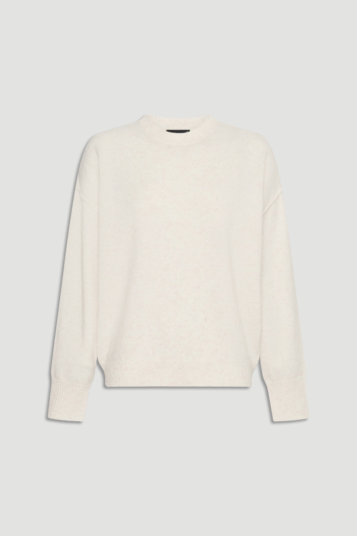 Crew Neck Knit Jumper in soft cream knitwear with relaxed fit and ribbed cuffs by Decjuba Australian fashion brand