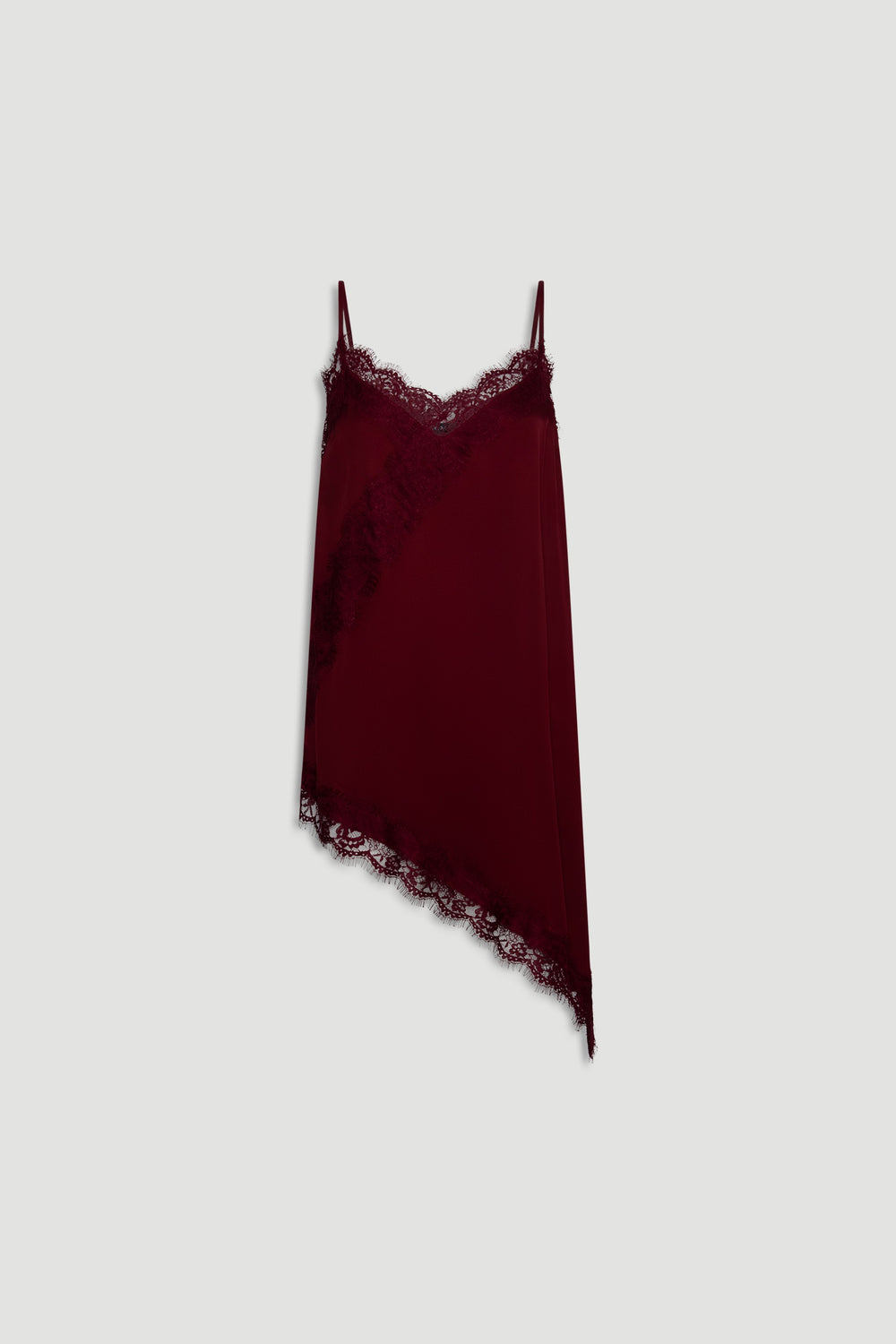 Karla Lace Tunic in 100% viscose with delicate nylon lace trim and asymmetric hem by DECJUBA Australian fashion brand