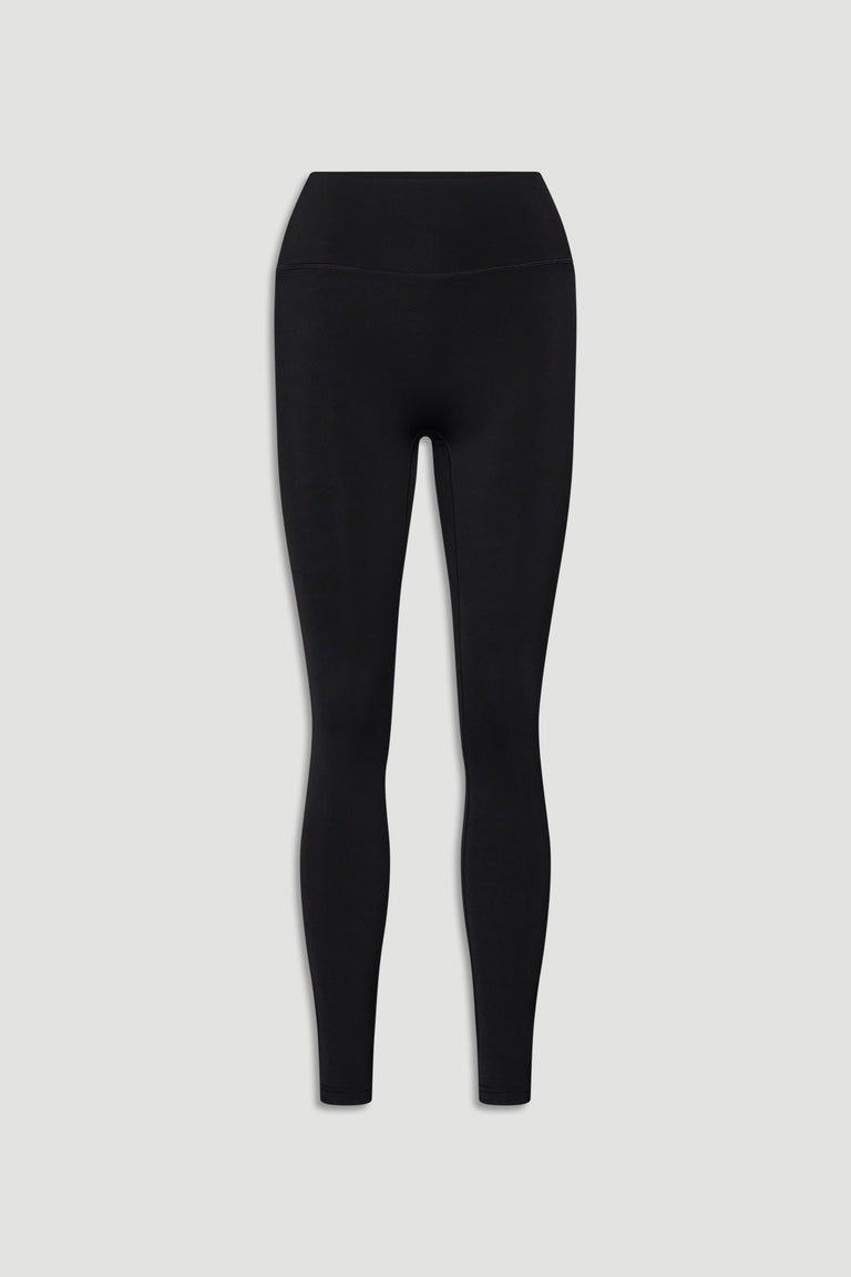 Black high-waisted leggings with a smooth, sleek fit designed for versatile everyday comfort and style