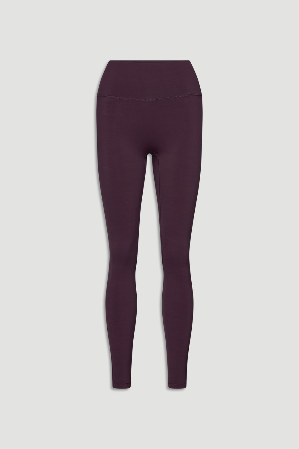 High-rise, slim-fit legging in deep berry hue with smooth, seamless finish for versatile everyday wear