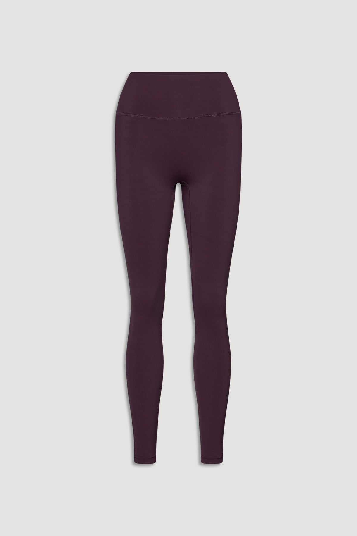 High-rise, slim-fit legging in deep berry hue with smooth, seamless finish for versatile everyday wear