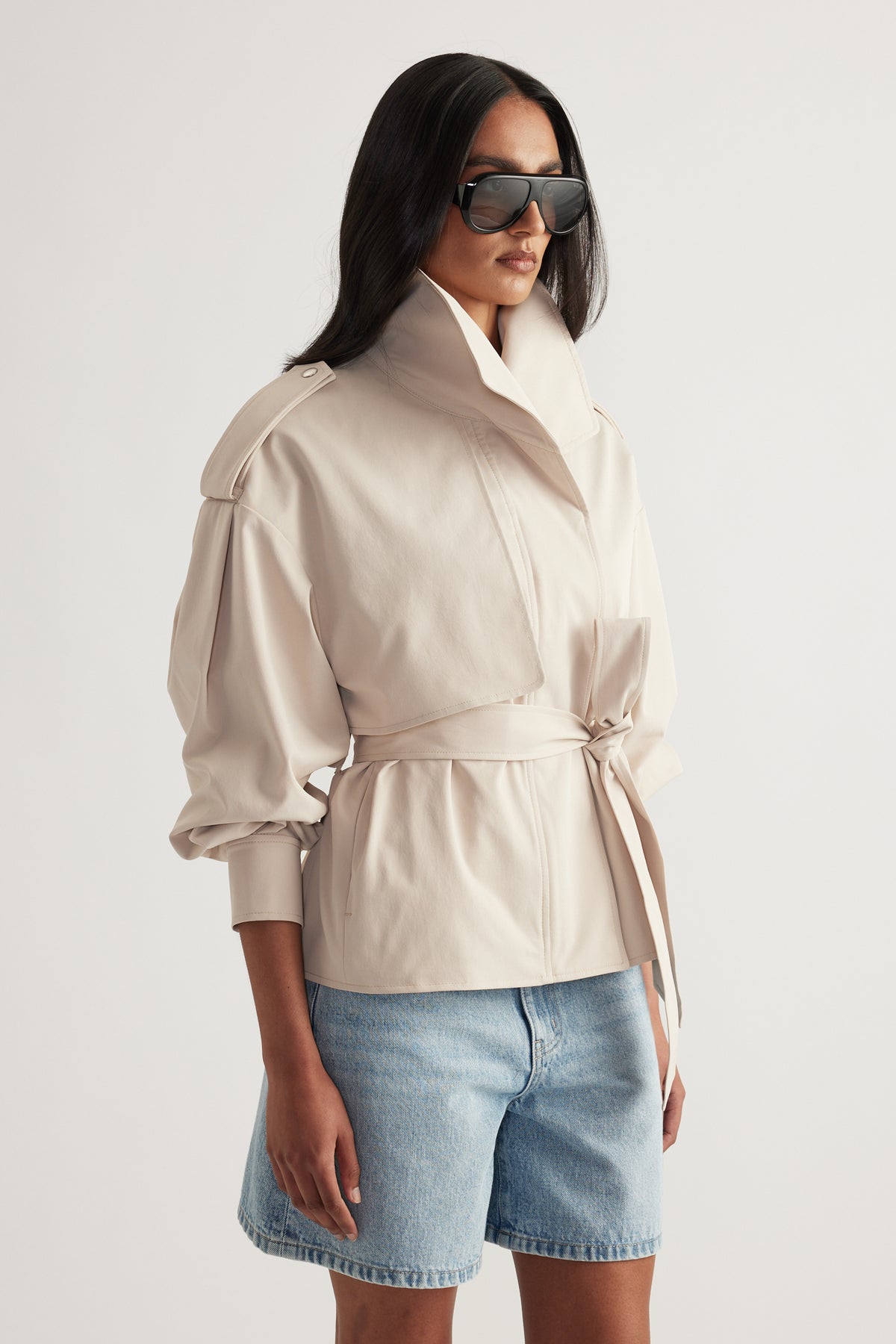 Lila Cropped Trench