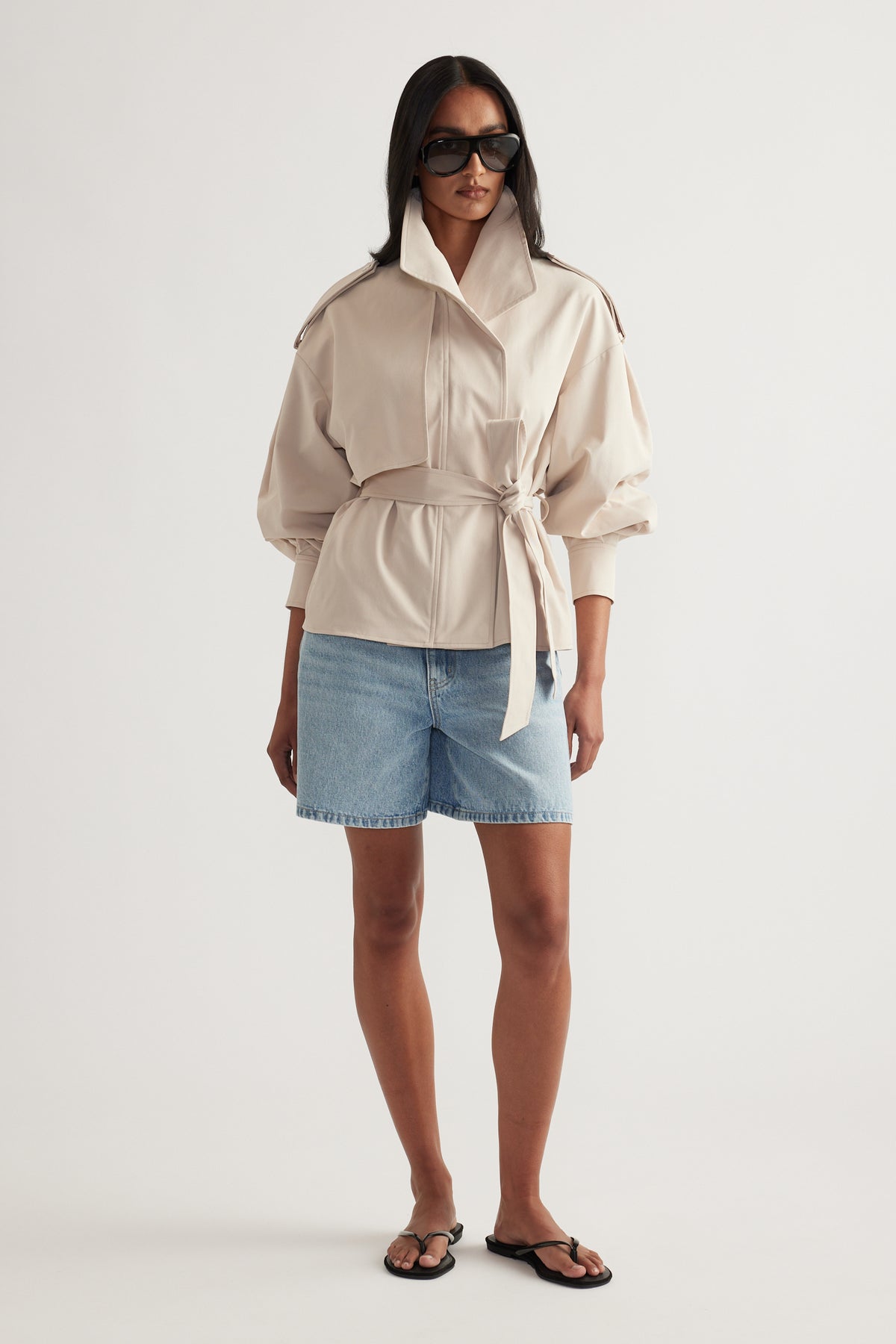 Lila Cropped Trench