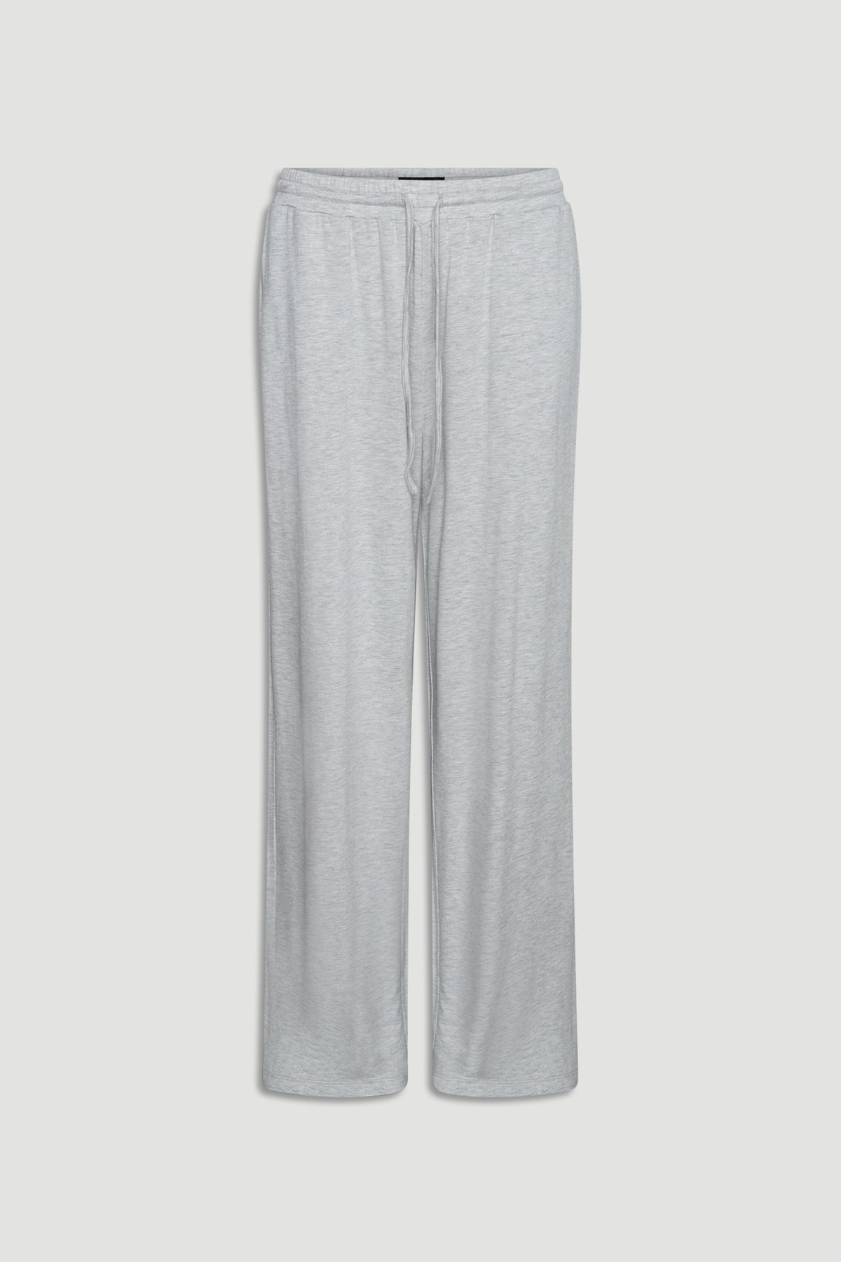 Light grey sleep jersey wide leg pants with elastic waistband and relaxed fit for cozy everyday comfort