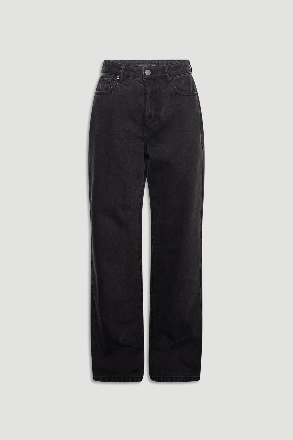 Ariana Straight Leg Jean in washed black denim with high-rise waist and a relaxed fit by DECJUBA Australian fashion brand