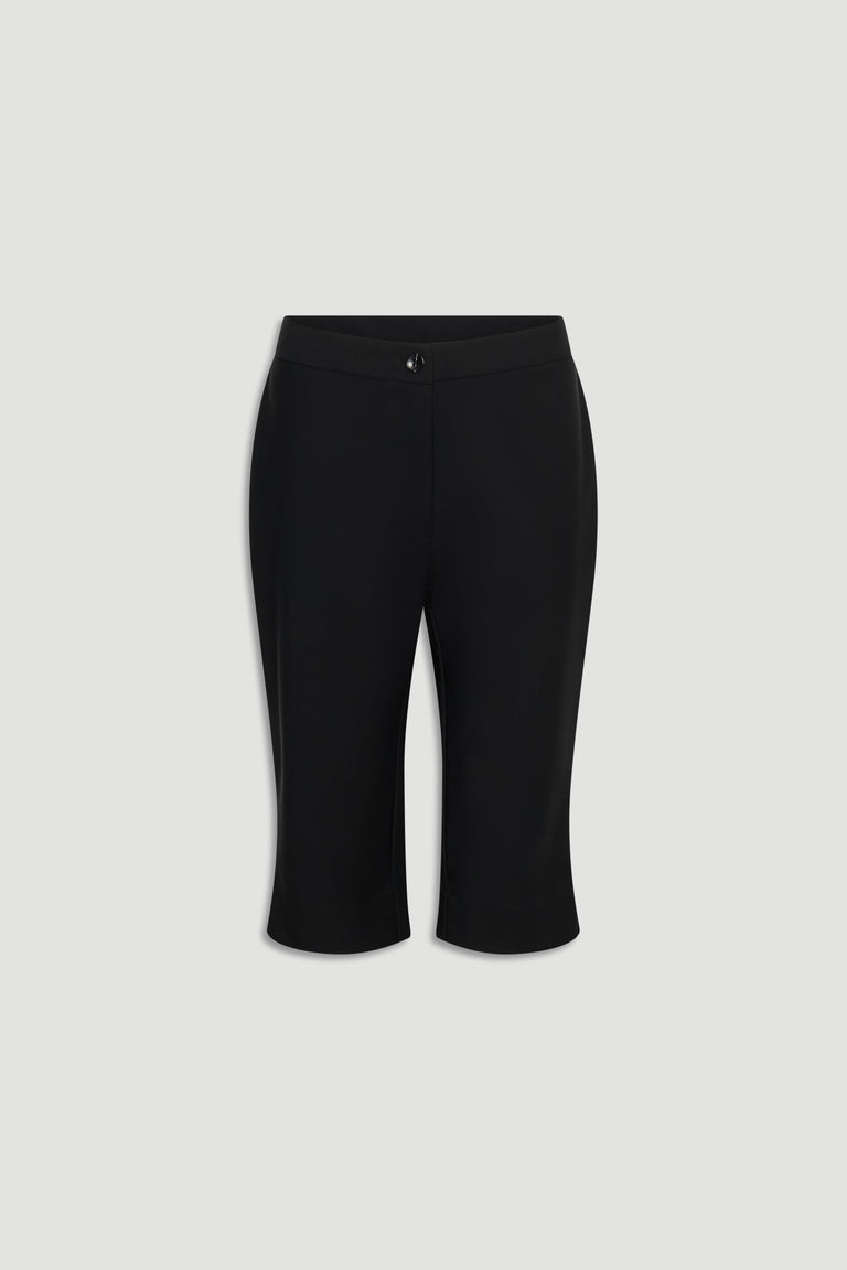 Melanie Capri Pant in black with sleek fit and button closure, crafted by Decjuba Australian fashion brand for effortless style