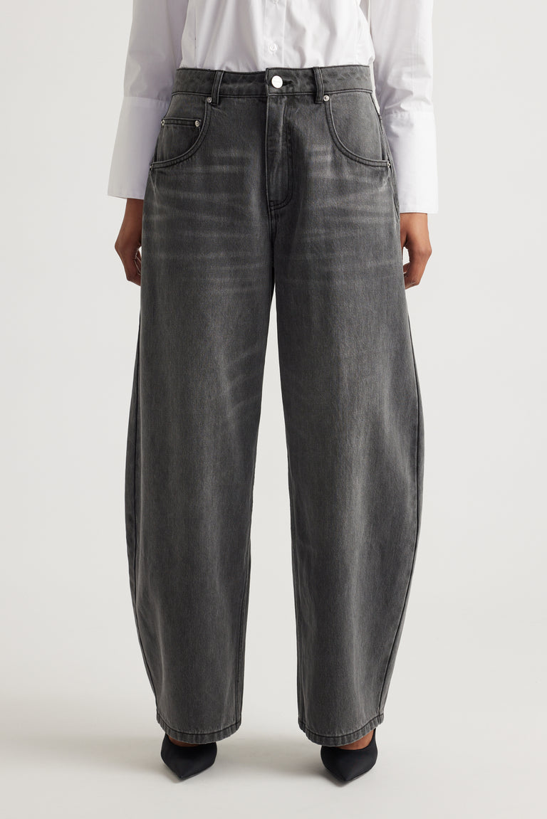 Daisy Horseshoe Jean in washed black denim with a relaxed fit and high waist by DECJUBA Australian fashion brand