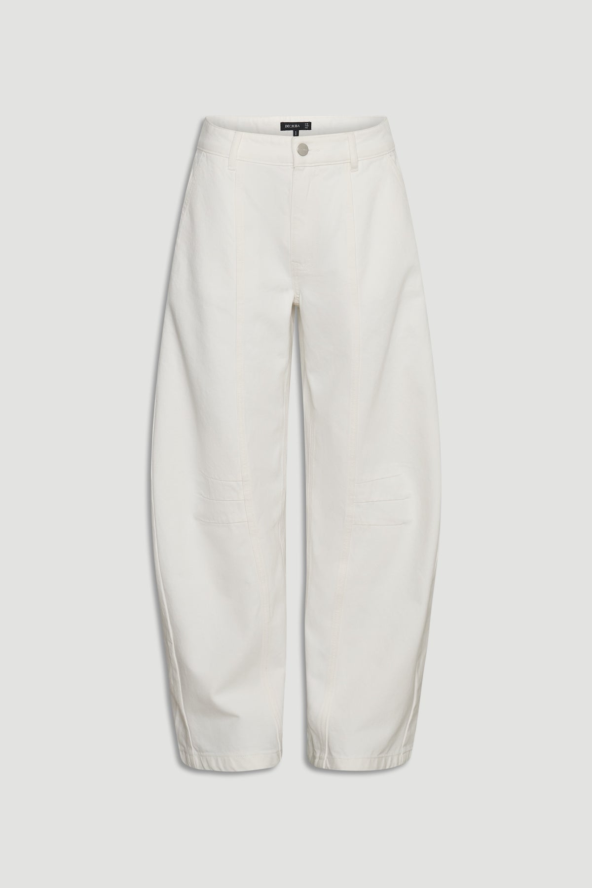 Amaya Barrel Jean in off-white denim featuring a loose fit and relaxed silhouette by DECJUBA Australian fashion brand