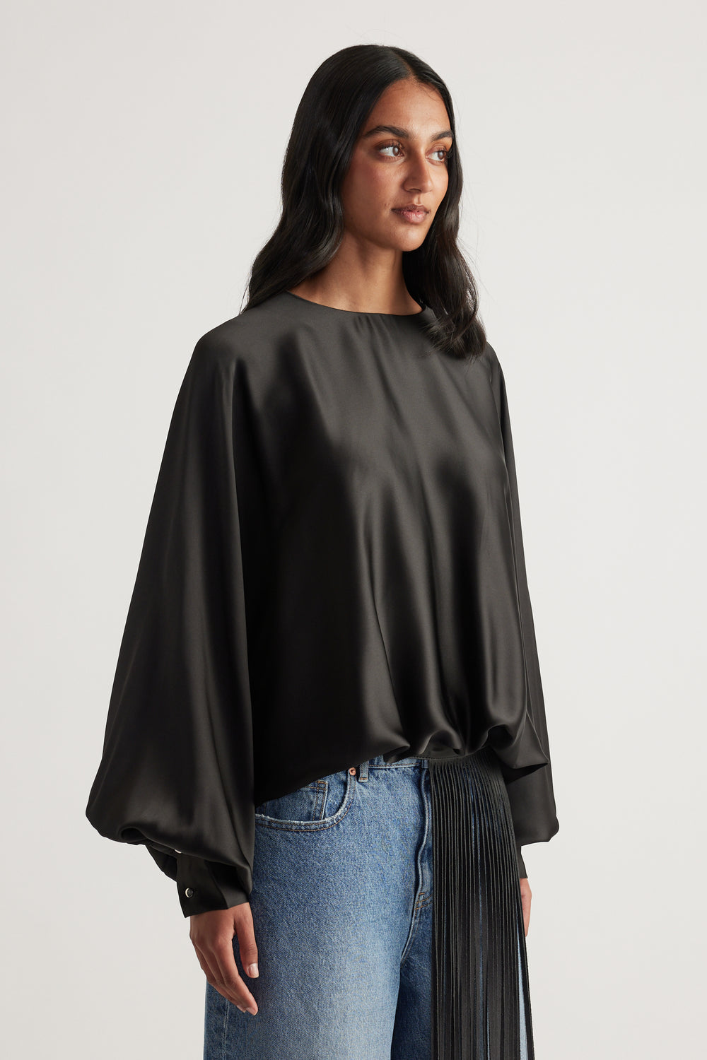 Delta Batwing Satin Top