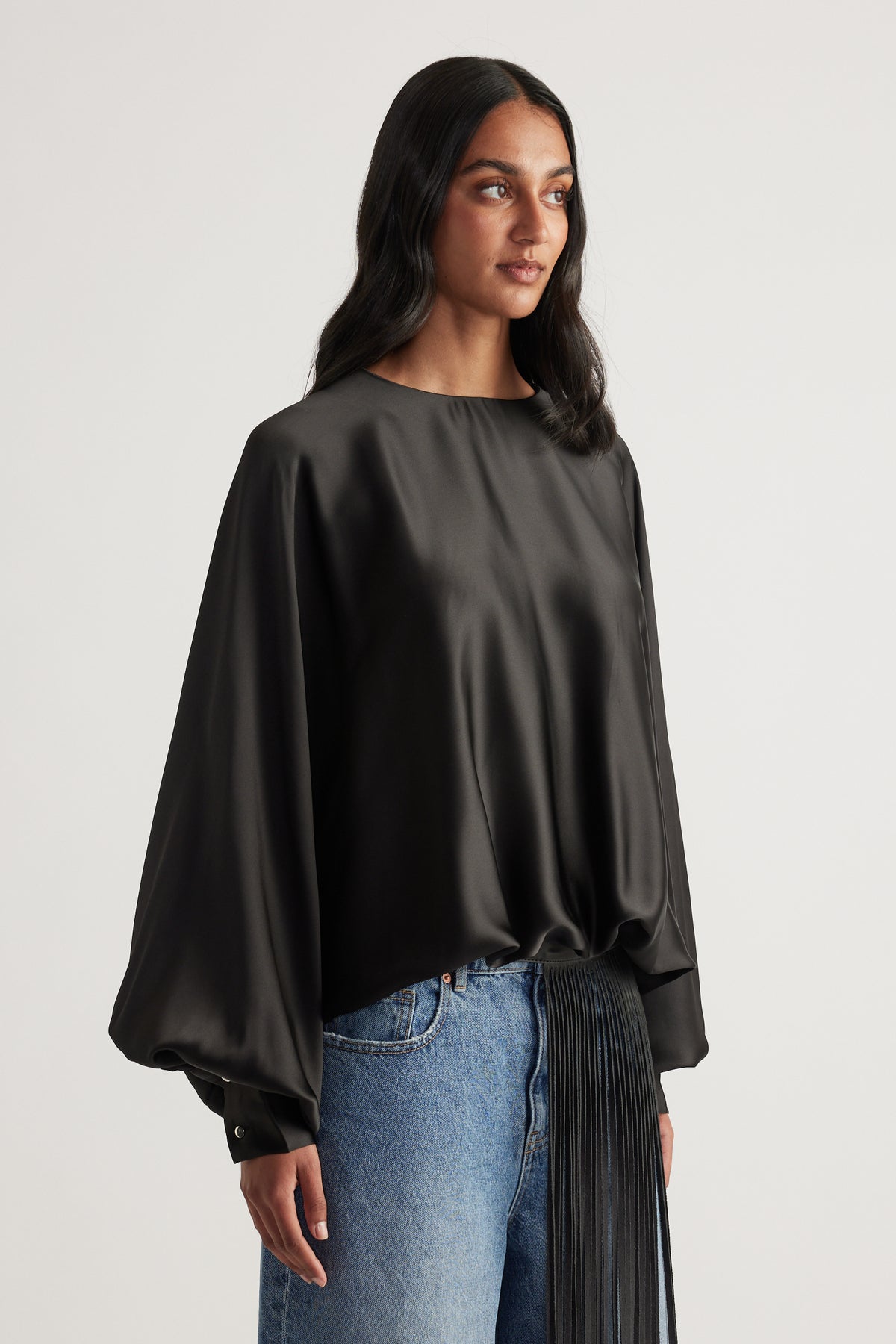 Delta Batwing Satin Top