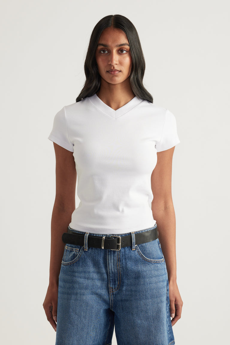 Flynn Fitted V Neck Tee