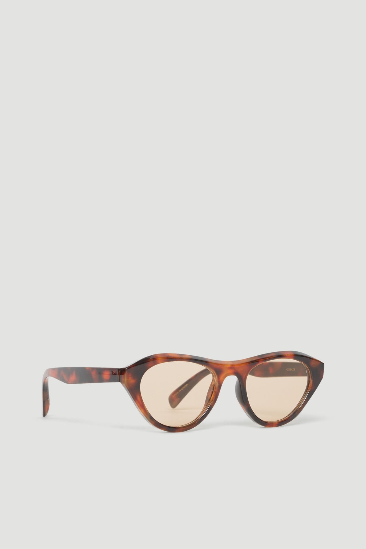 Tortoiseshell cat eye sunglasses with brown lenses and matching arms
