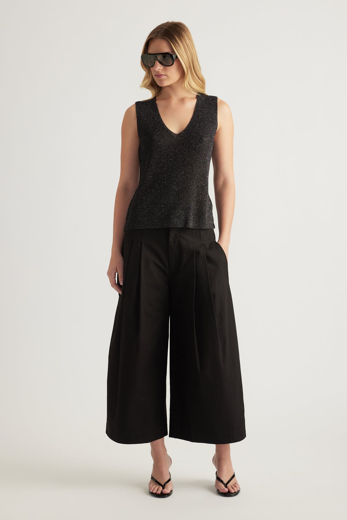 Bri Metallic Knit Tank