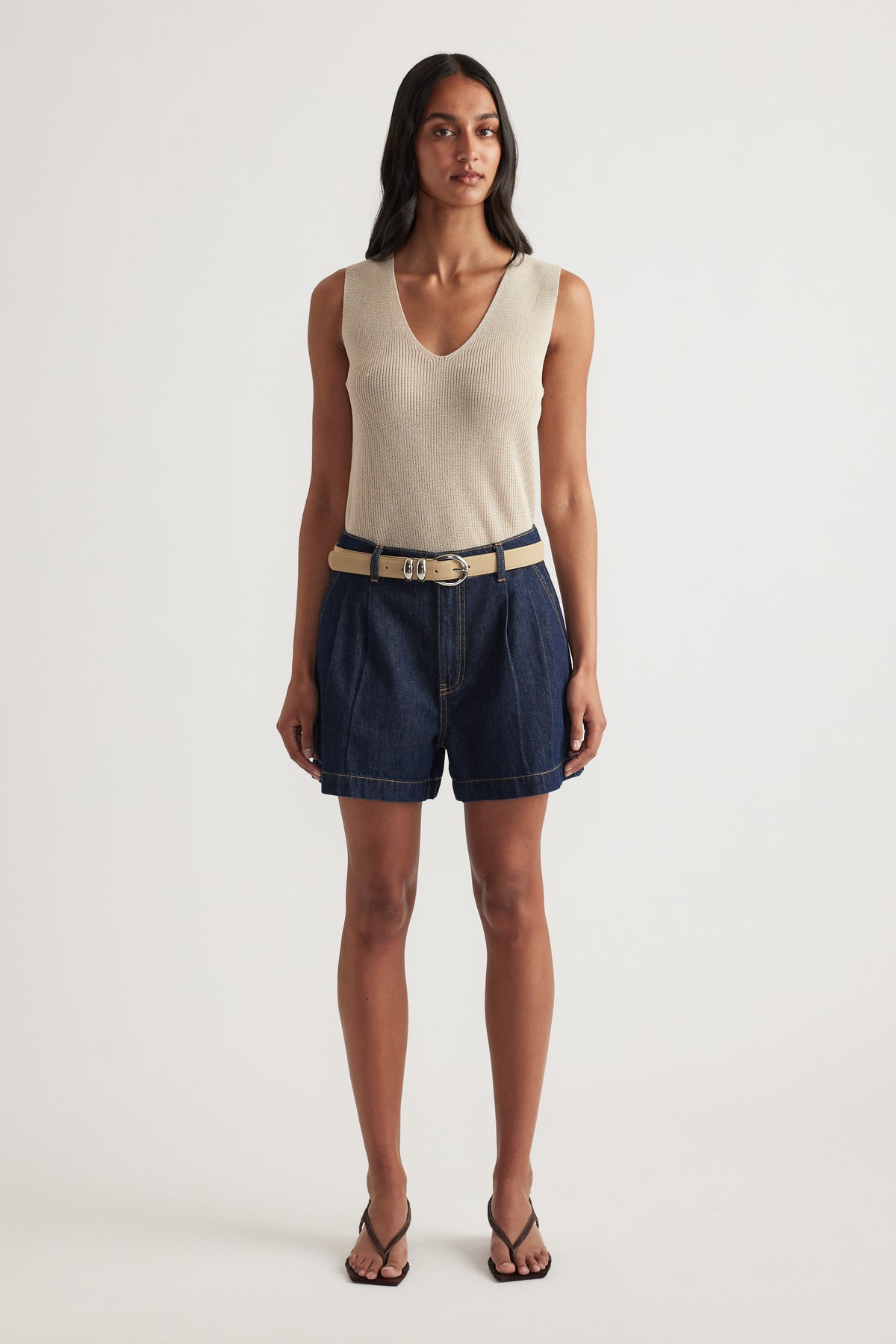 Bri Metallic Knit Tank