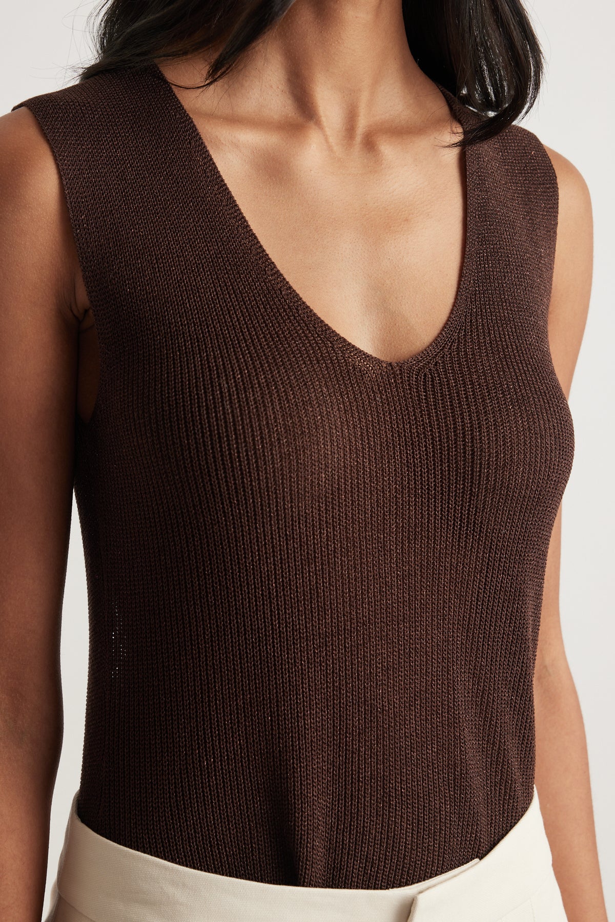 Bri Metallic Knit Tank