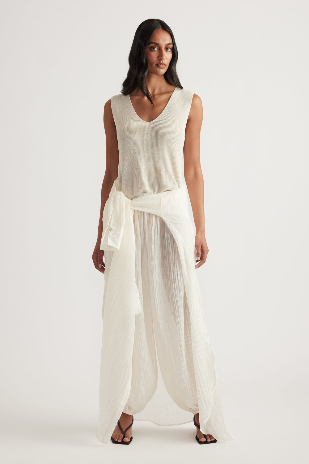 Bri Metallic Knit Tank