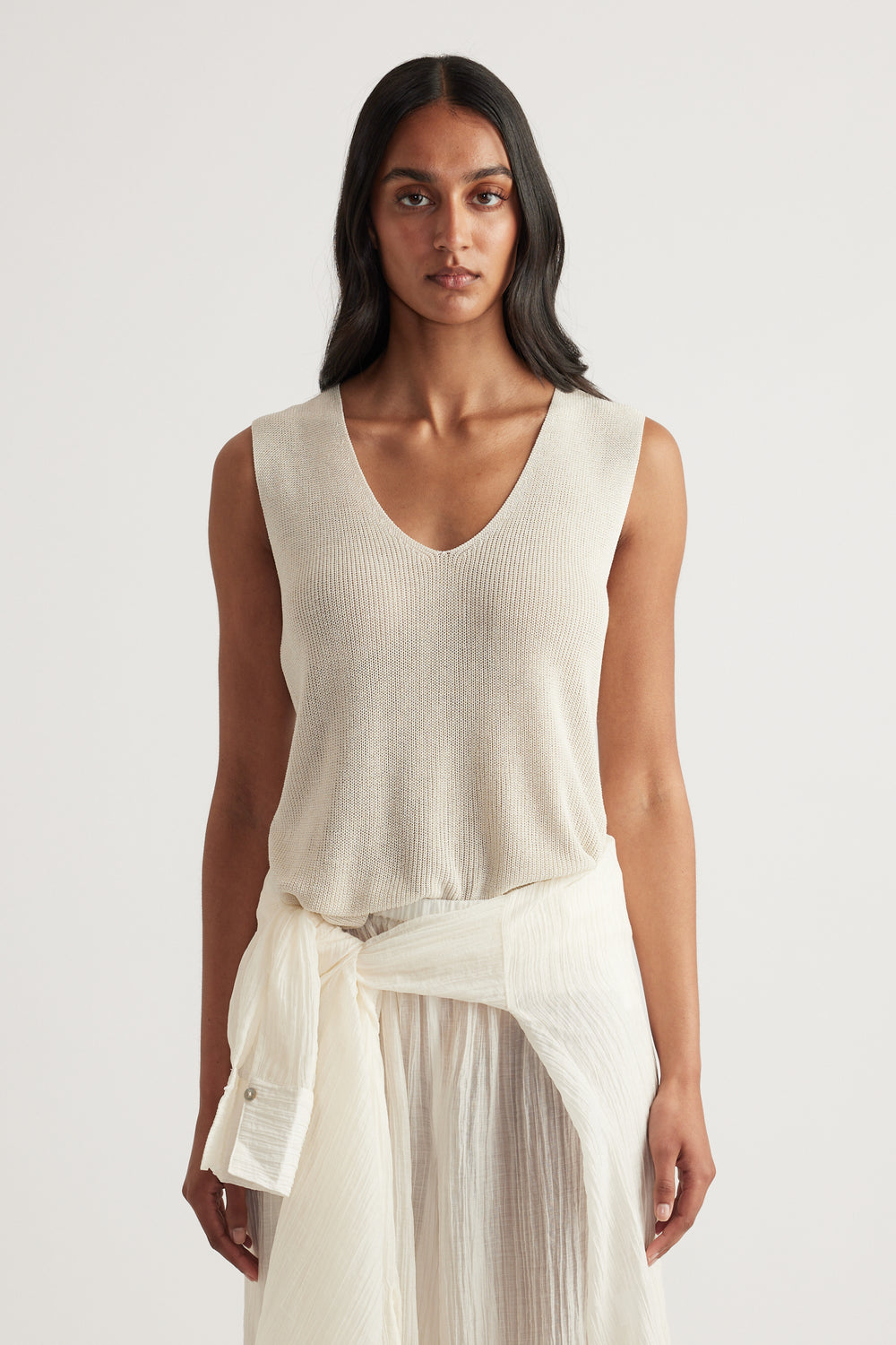 Bri Metallic Knit Tank