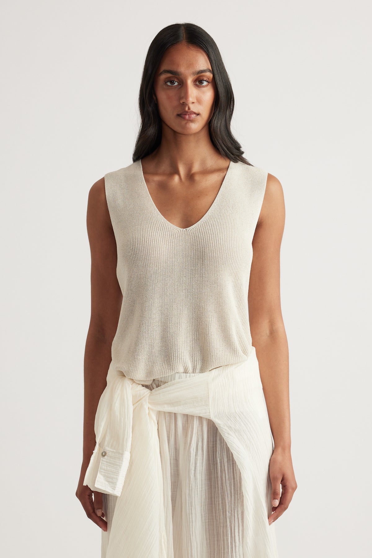 Bri Metallic Knit Tank