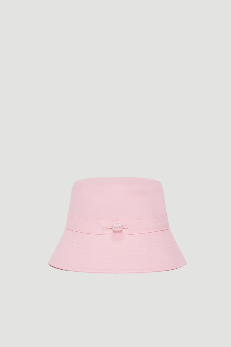 Girls pink bucket hat with tonal logo detail and lightweight design